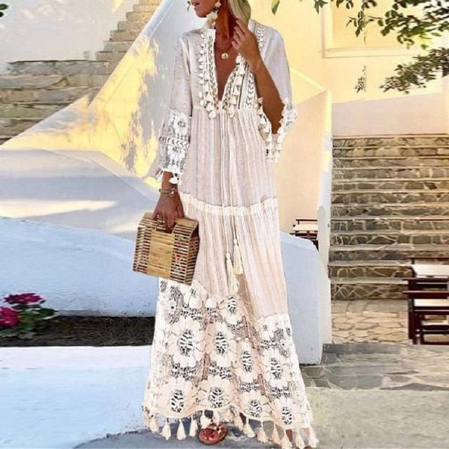 Ocean Breeze Summer Cover Up Maxi Dress