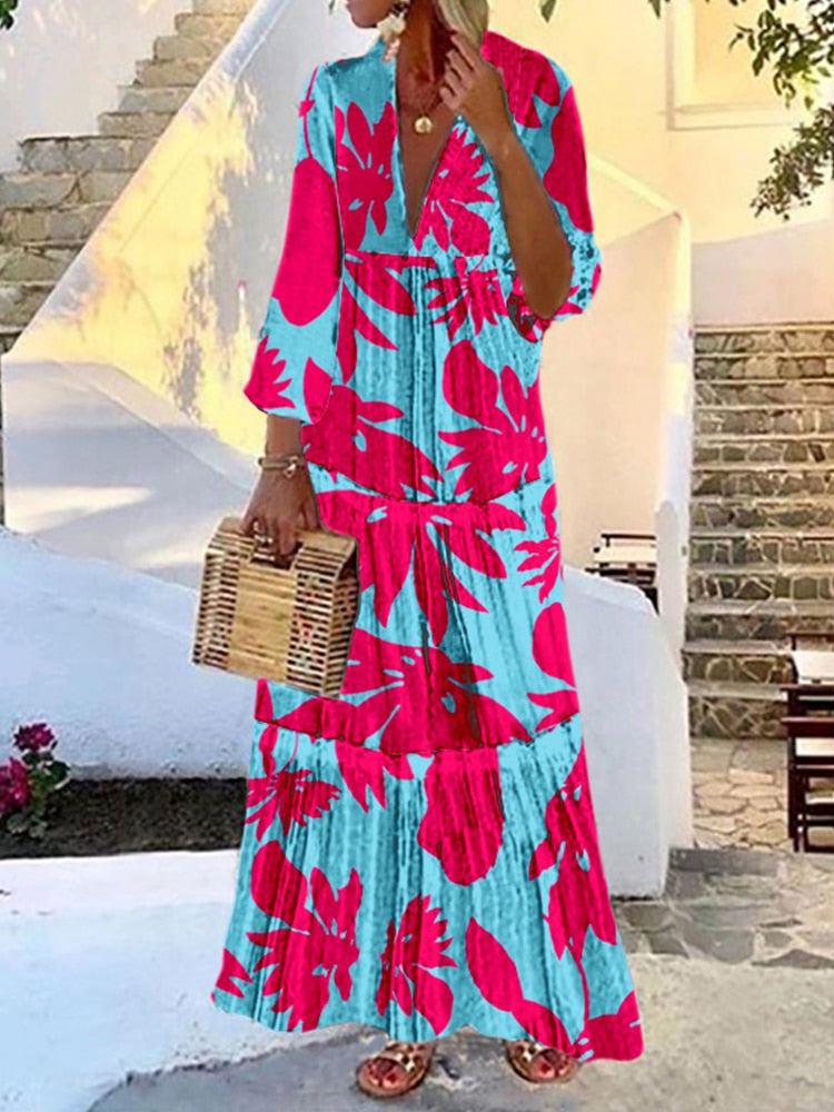 Ocean Breeze Summer Cover Up Maxi Dress