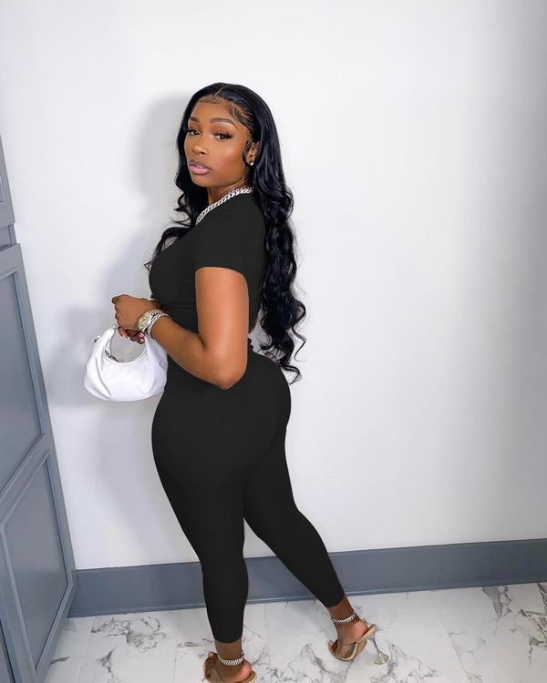 Two Piece Short Sleeve Tops & Bodycon Pants