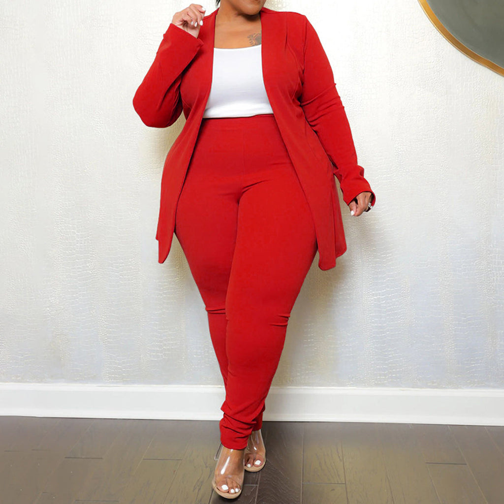 Two Piece Long Sleeve Jacket & Bodycon Pants
