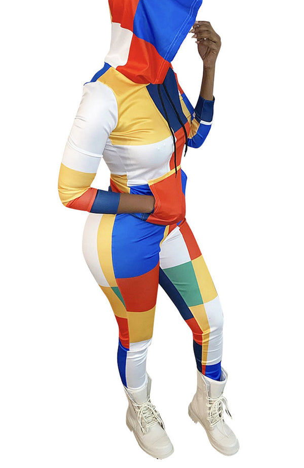 Two Piece Color Block Hoodie & Pants