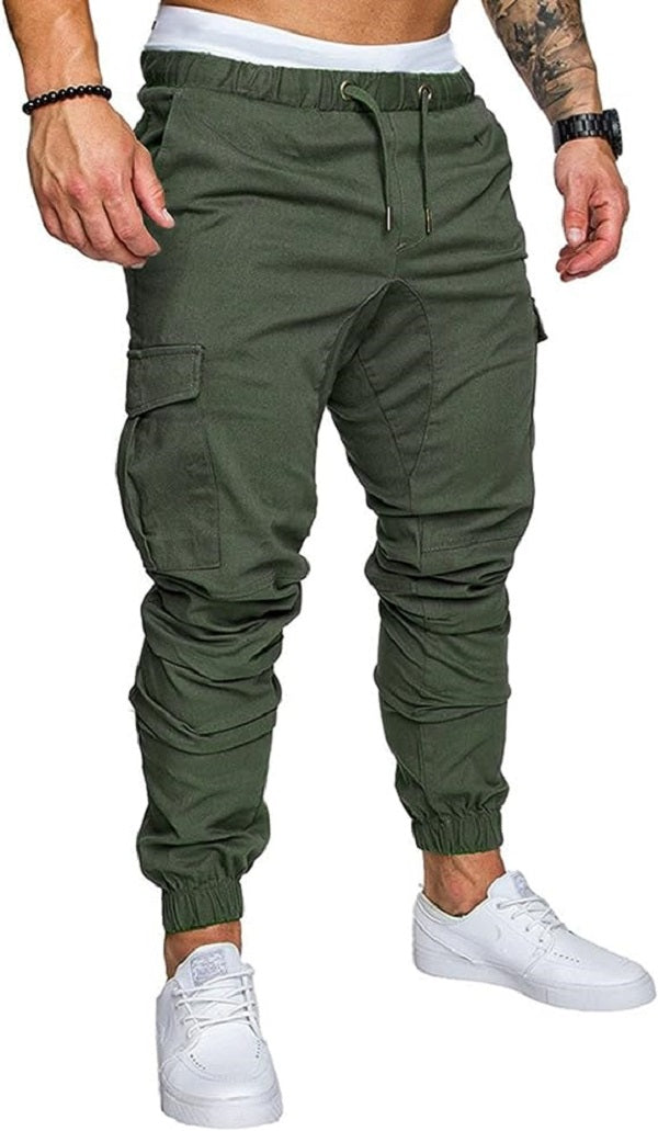 Mens Drawstring Solid Color Sport Pants