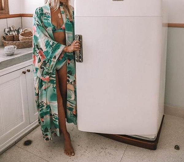 Hawaii Sunset Green Beach Cover Up