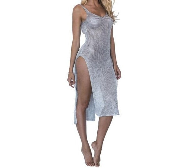 Paulina Cover Up Dress Golden Silver Beach Cover Up